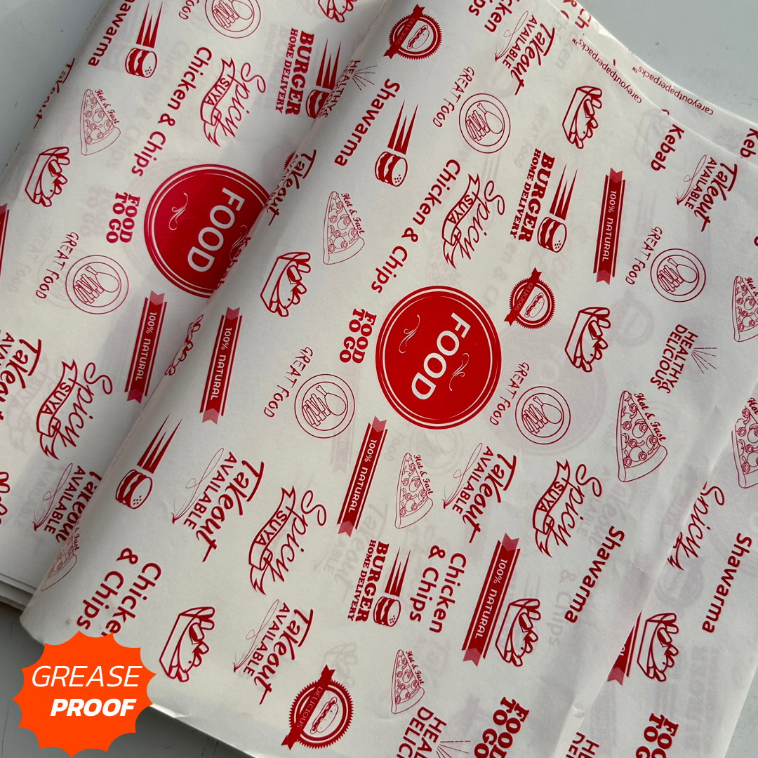  DELI PAPERS - “FOOD TO GO”  / RED & WHITE  - 17” x 12”_6
