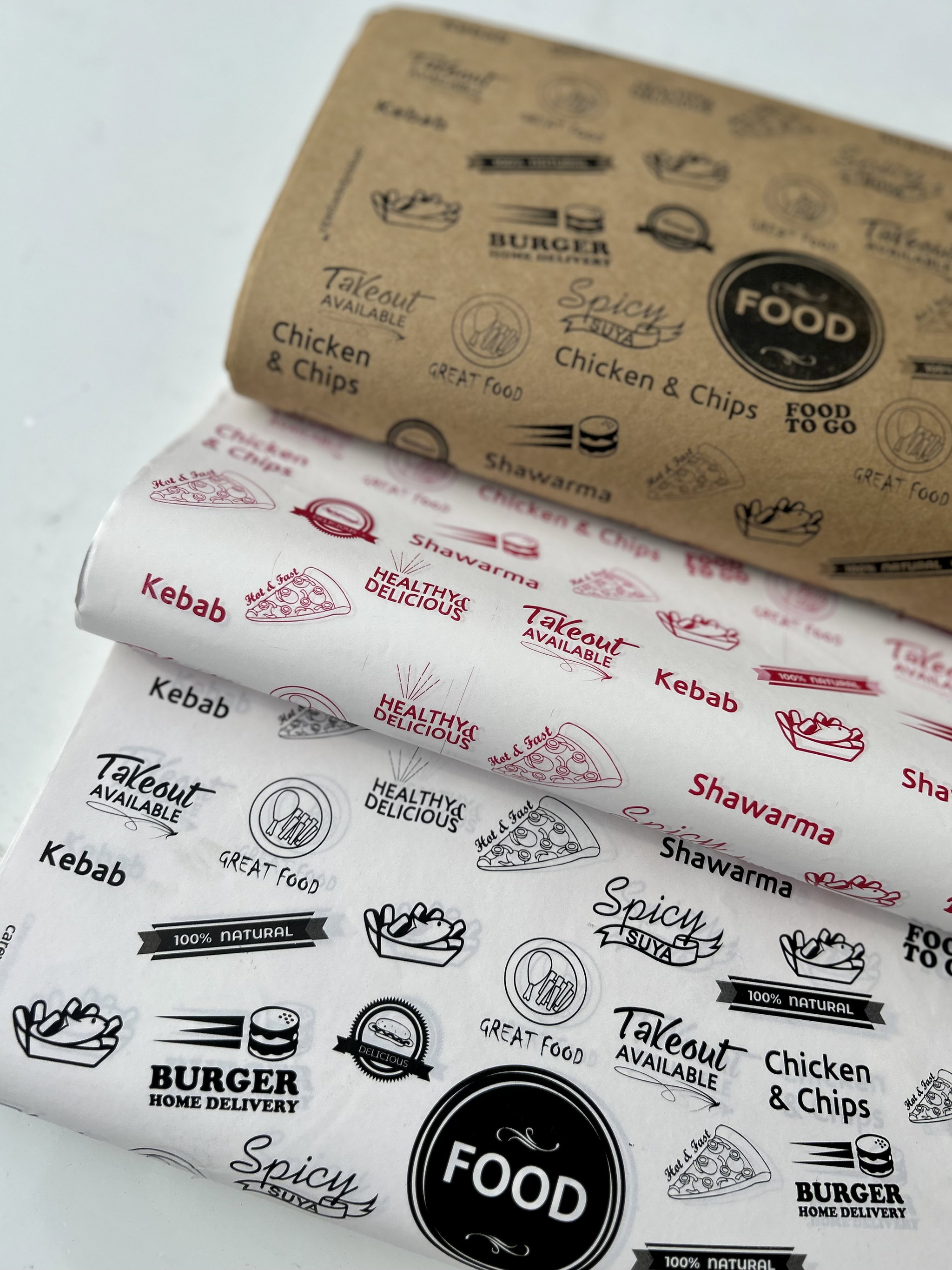  DELI PAPERS - “FOOD TO GO”  / RED & WHITE  - 17” x 12”_9