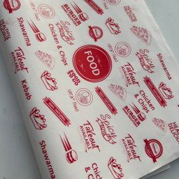  DELI PAPERS - “FOOD TO GO”  / RED & WHITE  - 17” x 12”