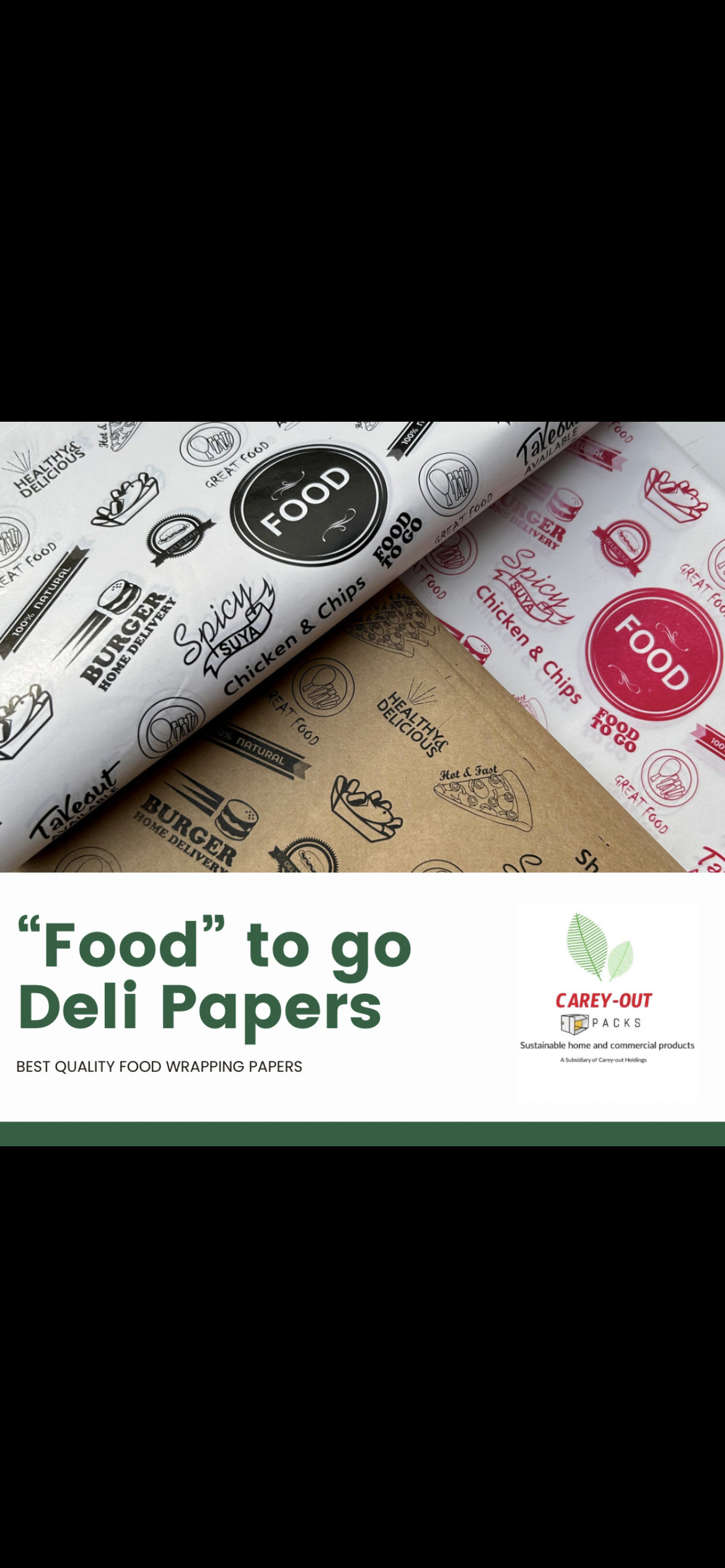  DELI PAPERS - “FOOD TO GO”  / RED & WHITE  - 17” x 12”_5