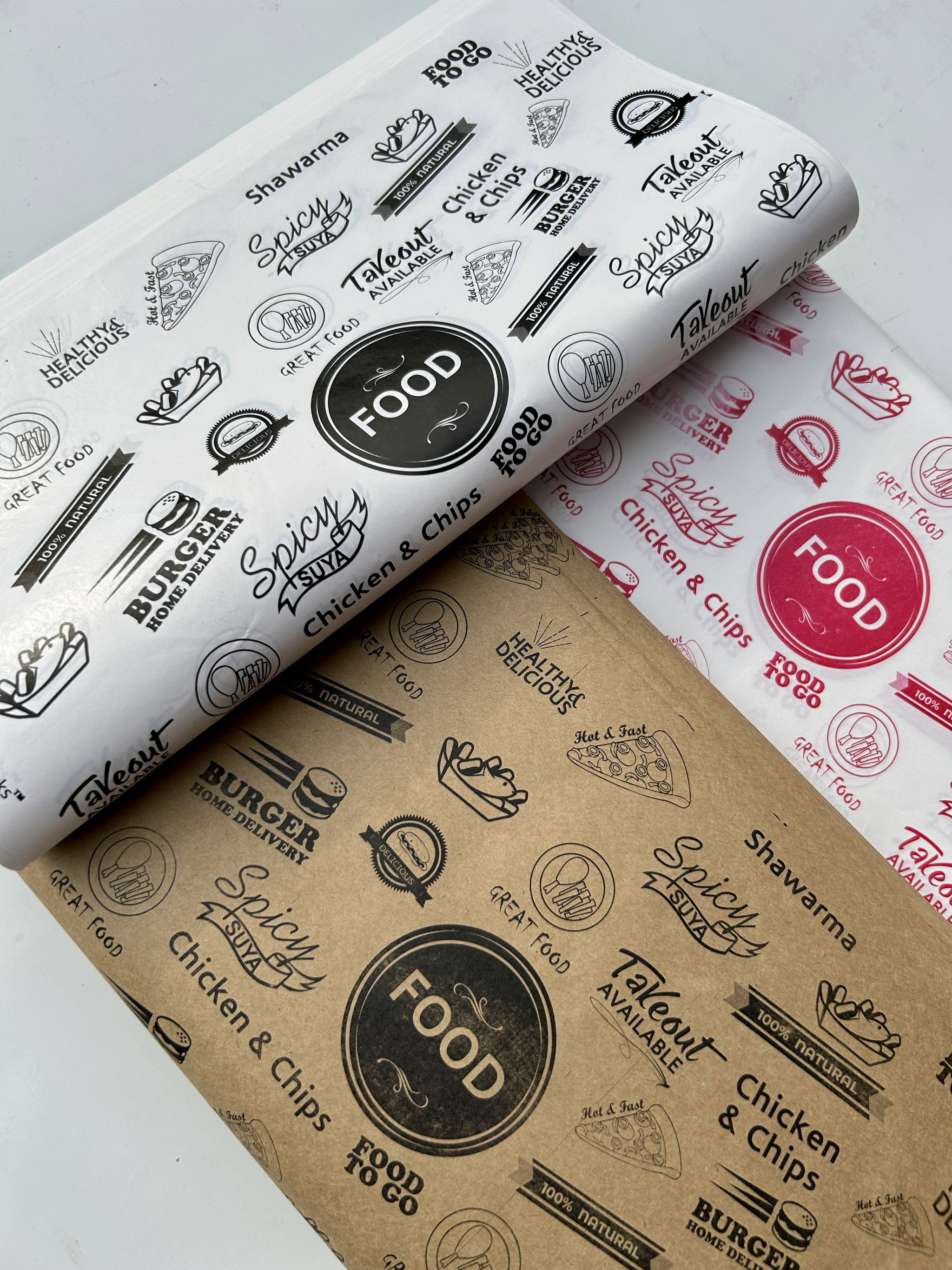  DELI PAPERS - “FOOD TO GO”  / RED & WHITE  - 17” x 12”_8