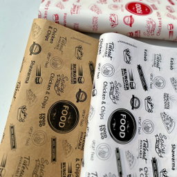  DELI PAPERS - “FOOD TO GO”  / BLACK & BROWN- 3 SIZES