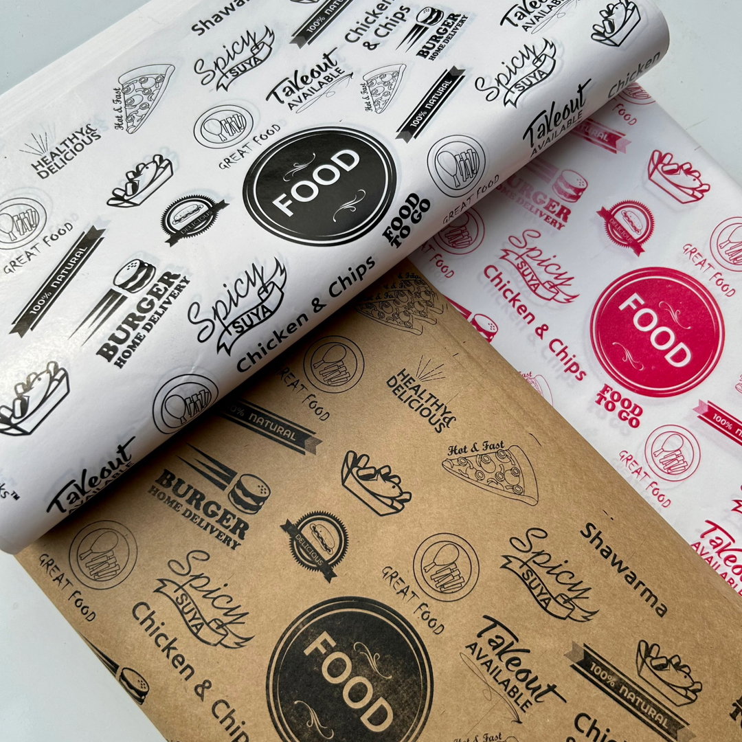  DELI PAPERS - “FOOD TO GO”  / BLACK & BROWN- 3 SIZES_6