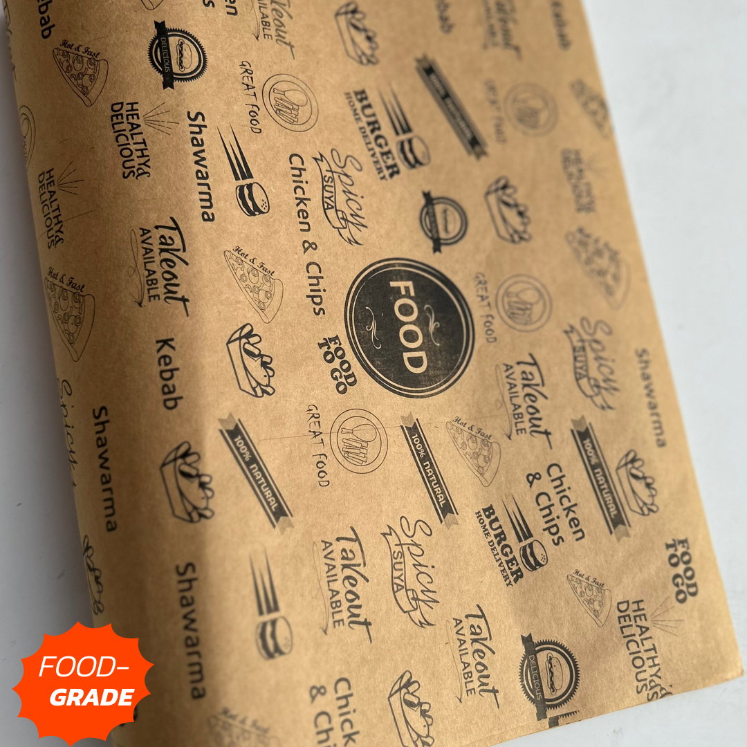  DELI PAPERS - “FOOD TO GO”  / BLACK & BROWN- 3 SIZES_3
