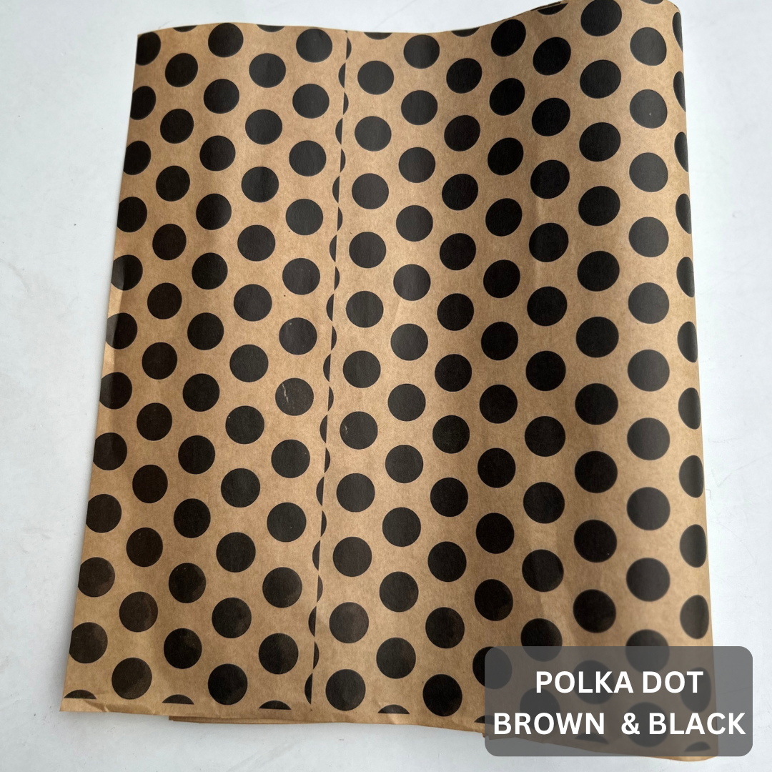 DELI PAPERS - ''POLKA DOT'' / BLACK & BROWN- 3 SIZES_1