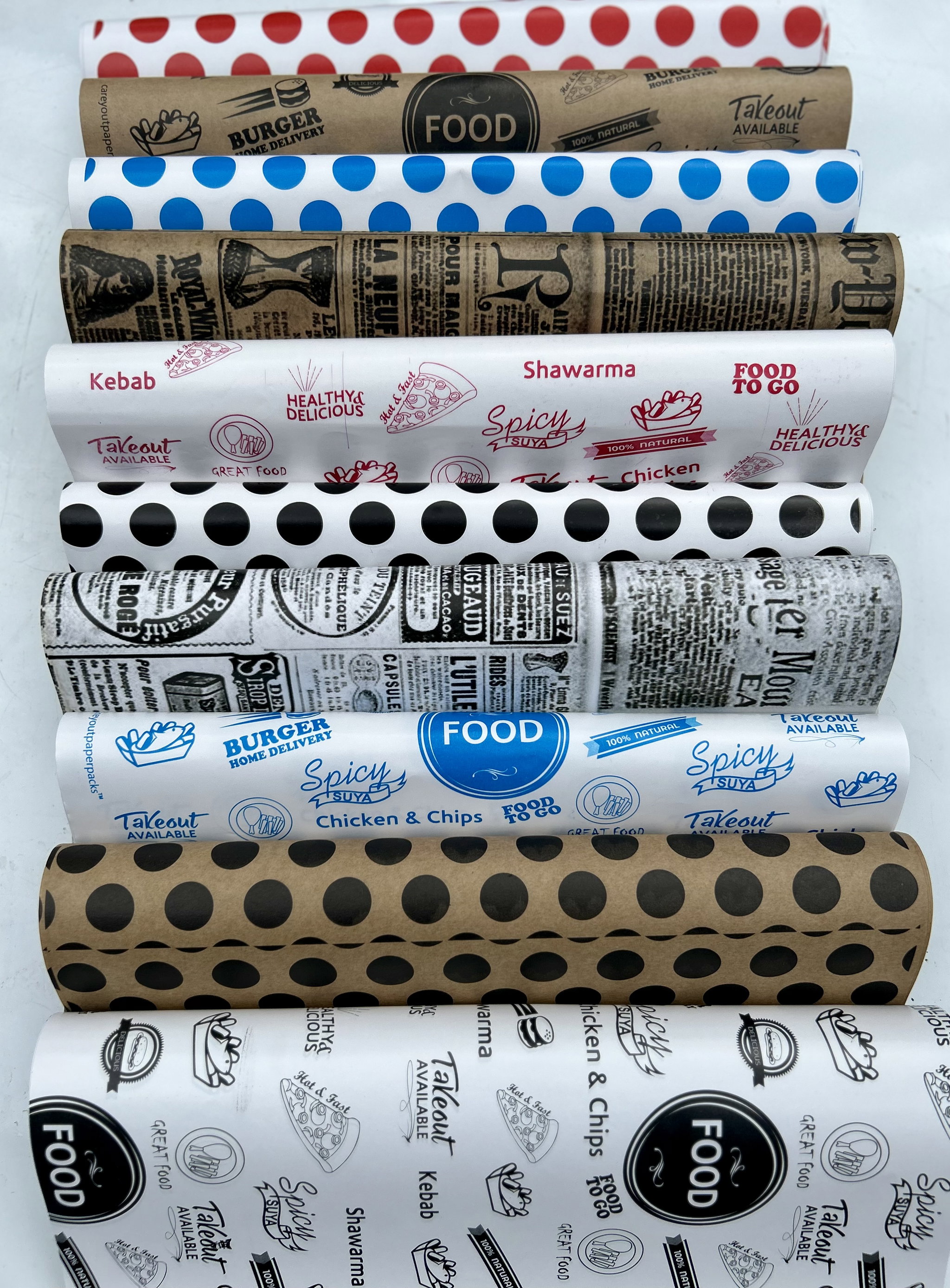  DELI PAPERS - “POLKA DOT”  / BLUE & WHITE - 3 SIZES_6