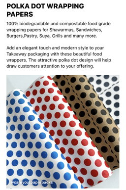 DELI PAPERS - “POLKA DOT”  / RED & WHITE - 3 SIZES