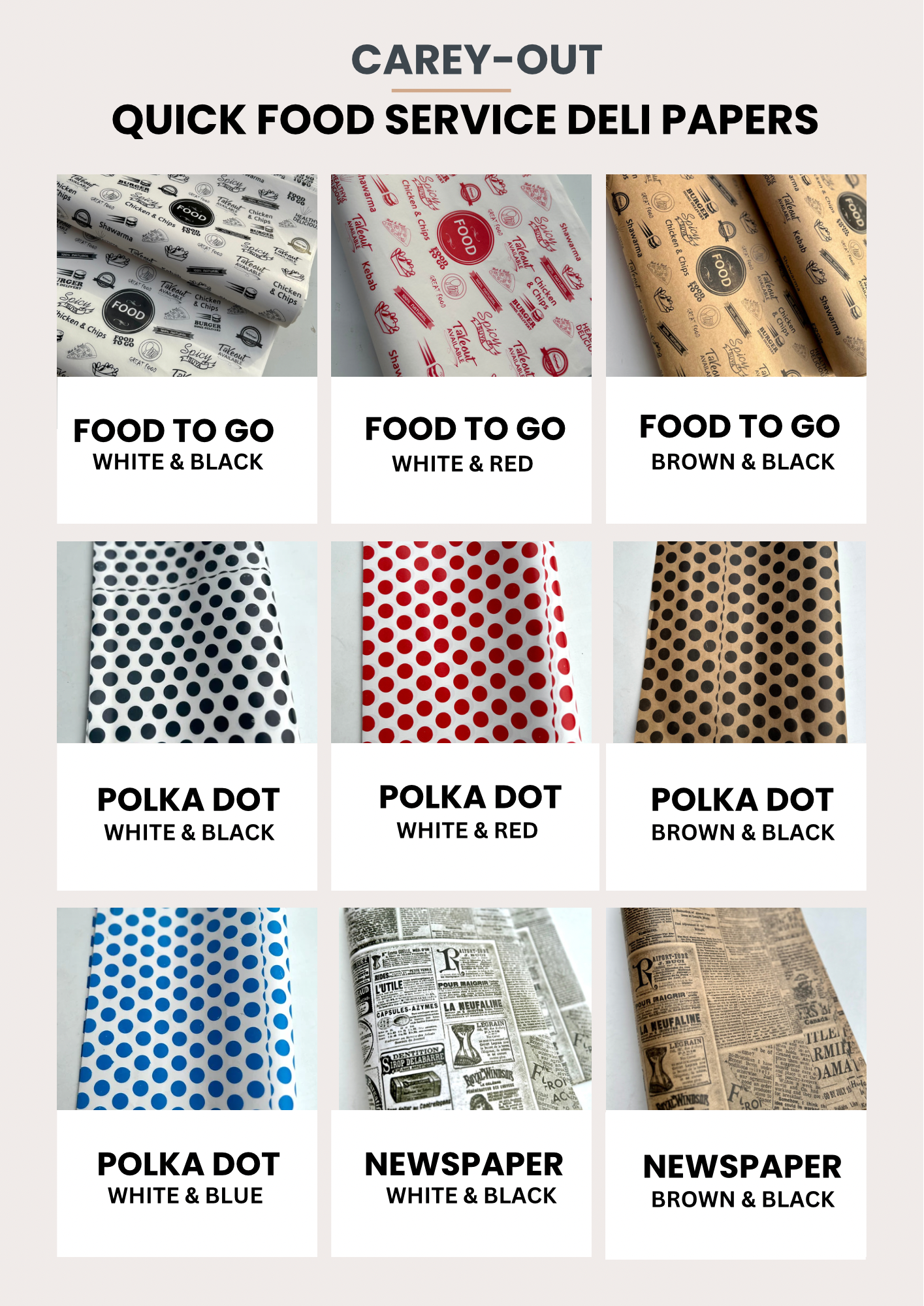  DELI PAPERS - “POLKA DOT”  / RED & WHITE - 3 SIZES_3