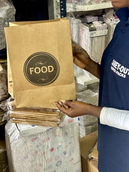 DELIVERY TAKEOUT BAGS - GENERIC DESIGN / “FOOD TO GO” BROWN & BLACK WITHOUT HANDLES