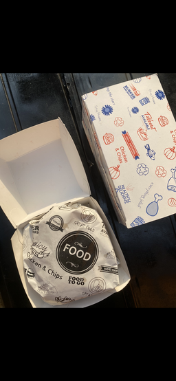  QUICK SERVICE TAKEOUT BOXES - “GENERIC FOODSTEPS DESIGN”