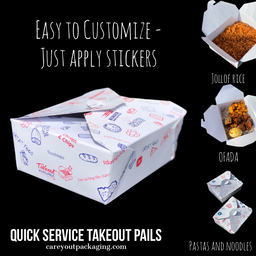 TAKEOUT LUNCH BOXES - ''GENERIC FOODSTEPS DESIGN'' - 40oz - 1183ml