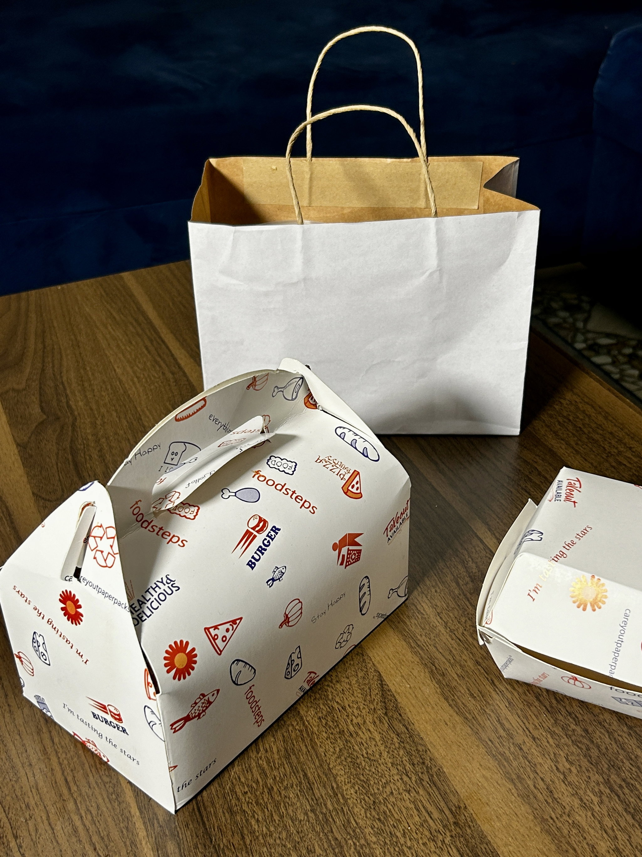 TAKEOUT GABLE BOXES - GENERIC “FOODSTEPS” DESIGN _6