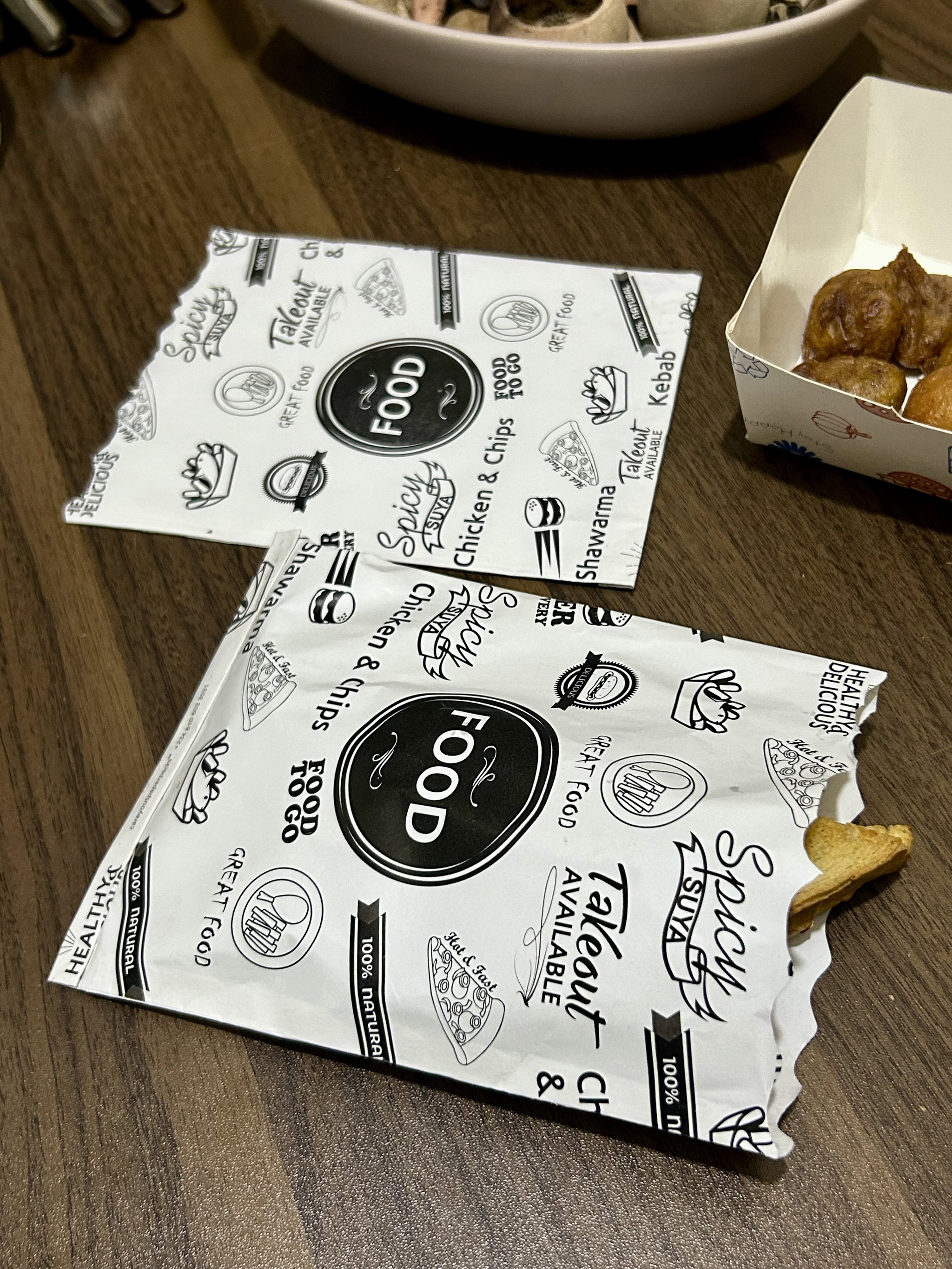 “FOOD TO GO” DELI TAKEOUT BAGS - WHITE & BLACK _3