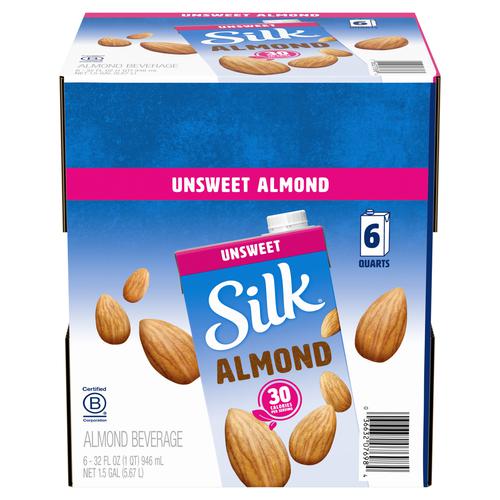 Silk Almond Original Unsweetened Beverage 6 Units / 946 ml / 32 oz_0