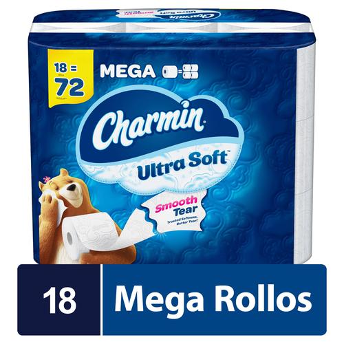 Charmin Ultra Soft Mega Double Sheet Roll Toilet Paper 18 Units