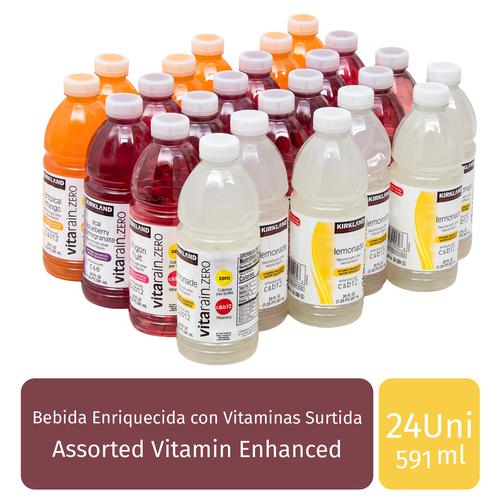 Kirkland Vitarain Zero Vitamin Enhanced Water Beverage 24 Units / 591 ml / 20 oz