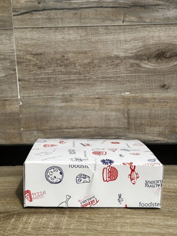 “FOODSTEPS” ER TAKEOUT BOXES - 8” x 8” x 3.5” 