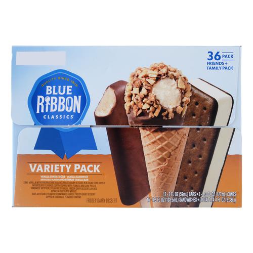 Blue Ribbon Ice Cream Variety Pack 36 Units / 90 g / 3.2 oz_0