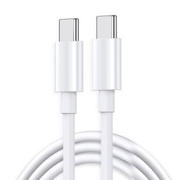 White 1m Ultra Fast Charging Durable Type-C To Type-C Charging Cable