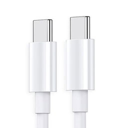White 1m Ultra Fast Charging Durable Type-C To Type-C Charging Cable