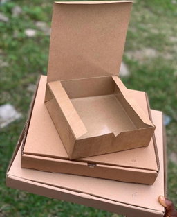 PLAIN KRAFT BROWN “ER” TAKEOUT BOXES - 8” x 8” x 3.5” / WINDOWED & NON WINDOWED 