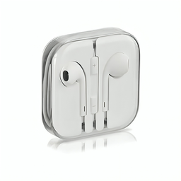 Wired InEar White Earphones With Microphone and Volume Control - WHITE