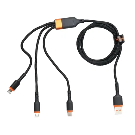 3 in 1 USB Transfer Port Fast Charging Cable and Charging Adaptor
