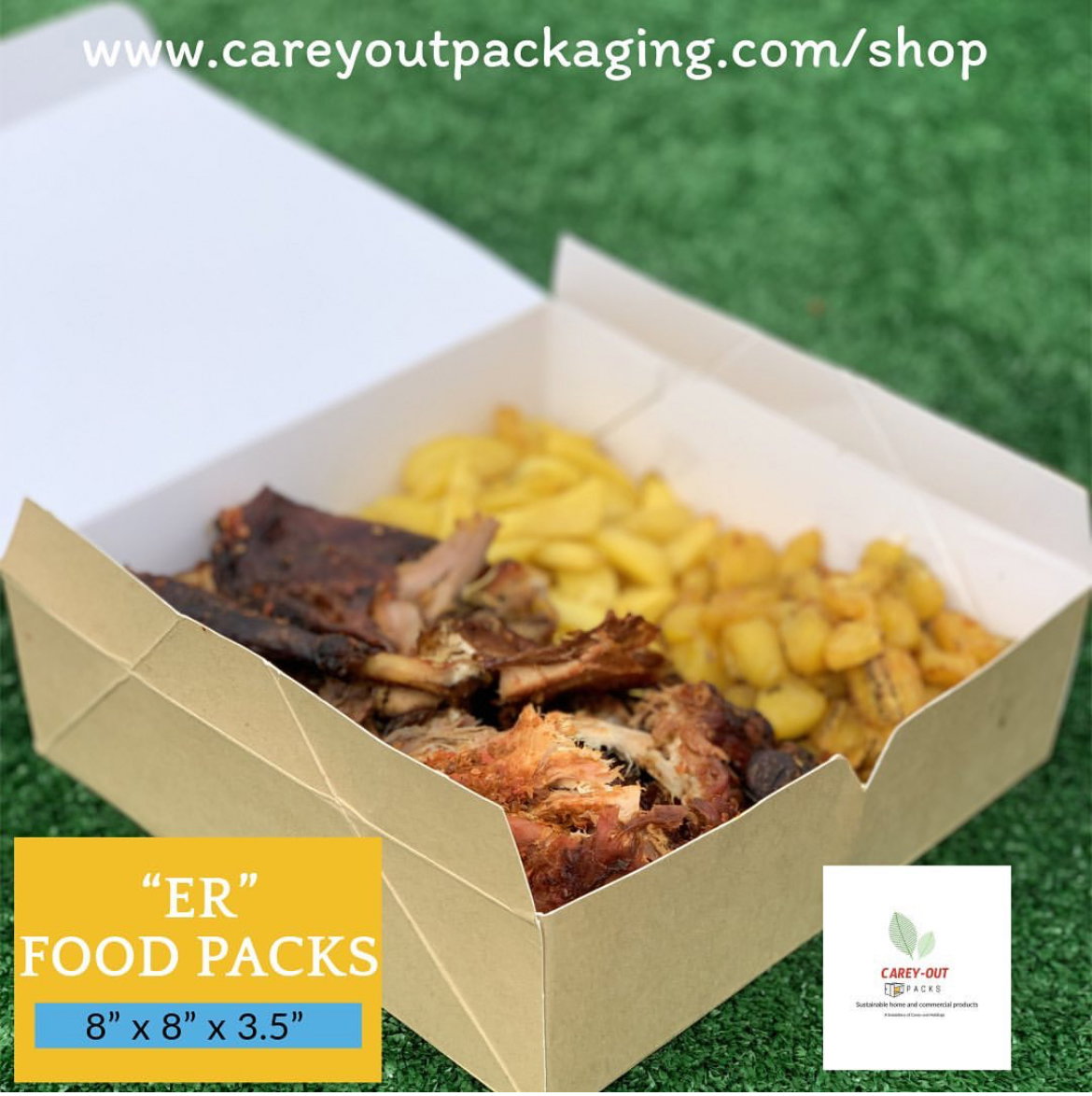 PLAIN KRAFT BROWN “ER” TAKEOUT BOXES - 8” x 8” x 3.5” / WINDOWED & NON WINDOWED _3
