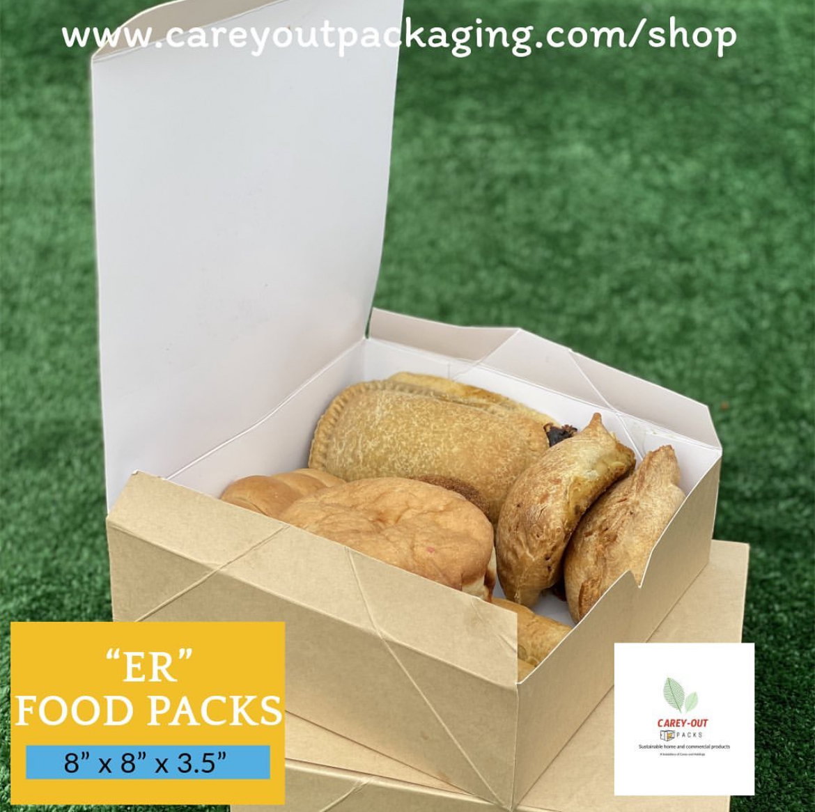 PLAIN KRAFT BROWN “ER” TAKEOUT BOXES - 8” x 8” x 3.5” / WINDOWED & NON WINDOWED _5
