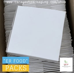 PLAIN  WHITE “ER” TAKEOUT BOXES - 8” x 8” x 3.5”  / WINDOWED & NON WINDOWED