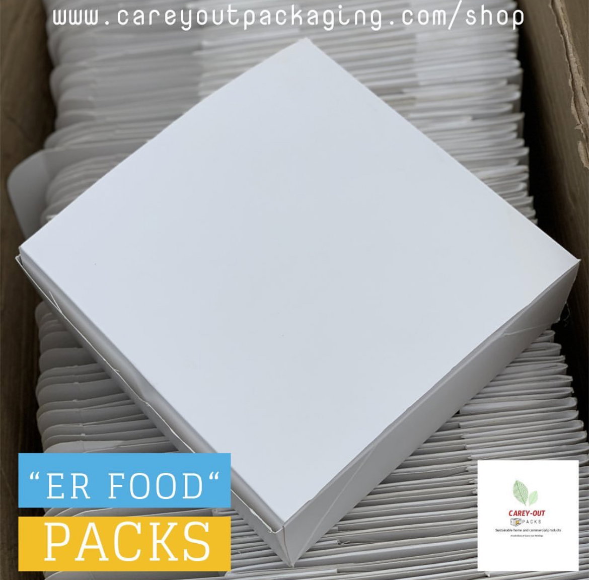 PLAIN  WHITE “ER” TAKEOUT BOXES - 8” x 8” x 3.5”  / WINDOWED & NON WINDOWED_6