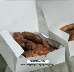 PLAIN  WHITE “ER” TAKEOUT BOXES - 8” x 8” x 3.5”  / WINDOWED & NON WINDOWED