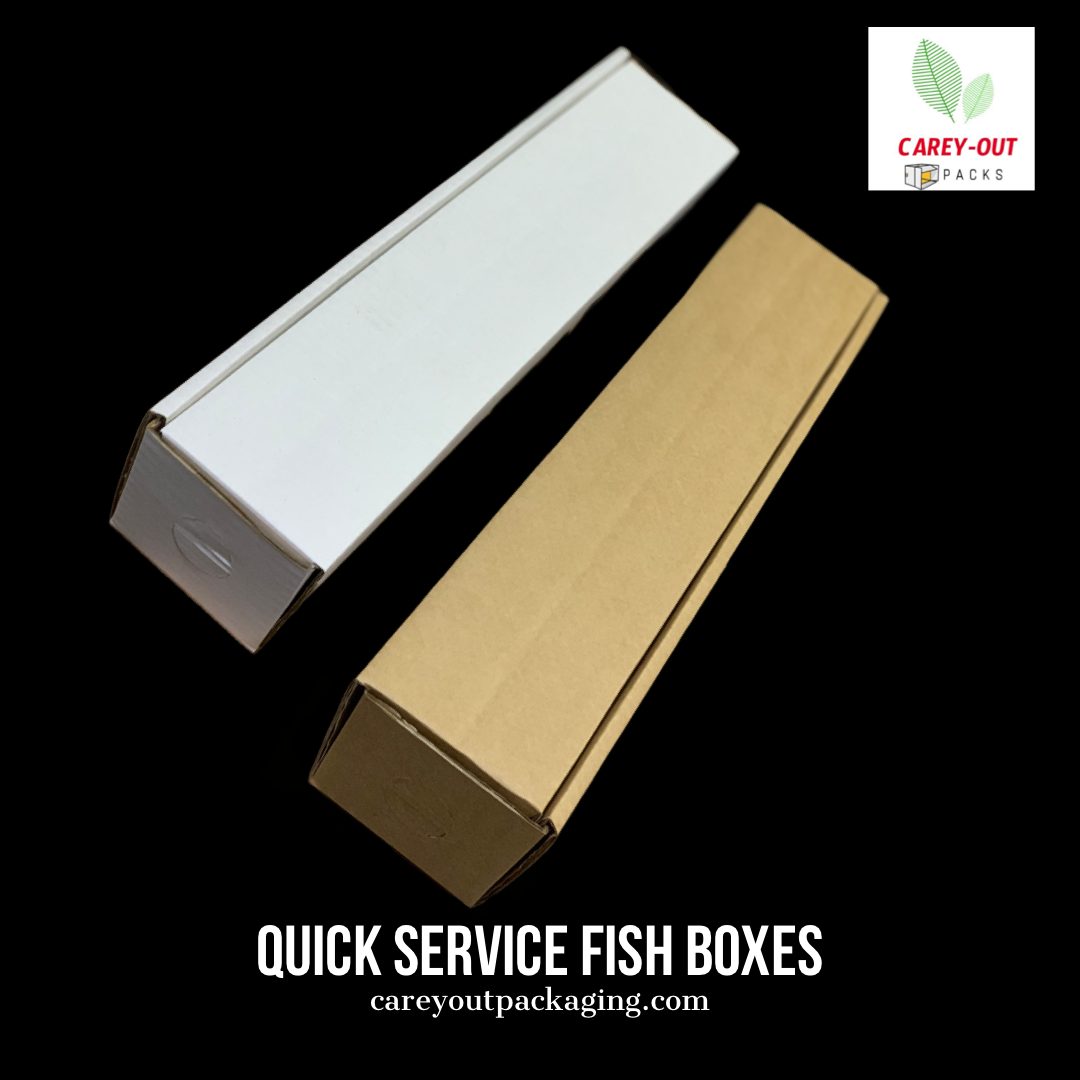 GRILLED FISH TAKEOUT BOXES - 20” x 4.5” x 4”  WHITE - (CLOSED TOP; NON -WINDOWED / PET-LINED) _2