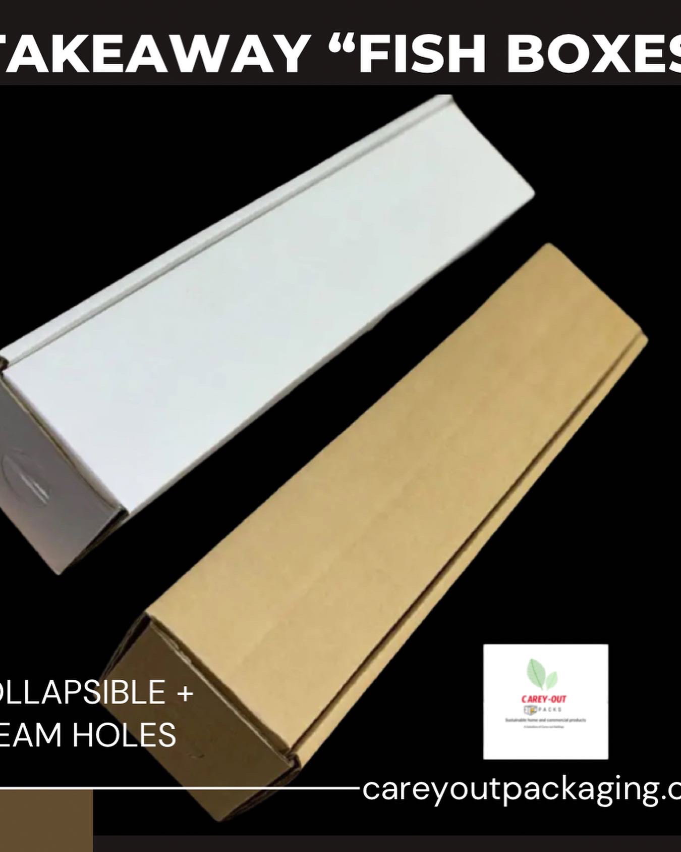 GRILLED FISH TAKEOUT BOXES - 20” x 4.5” x 4”  BROWN - (CLOSED TOP; NON -WINDOWED / PET-LINED) _3