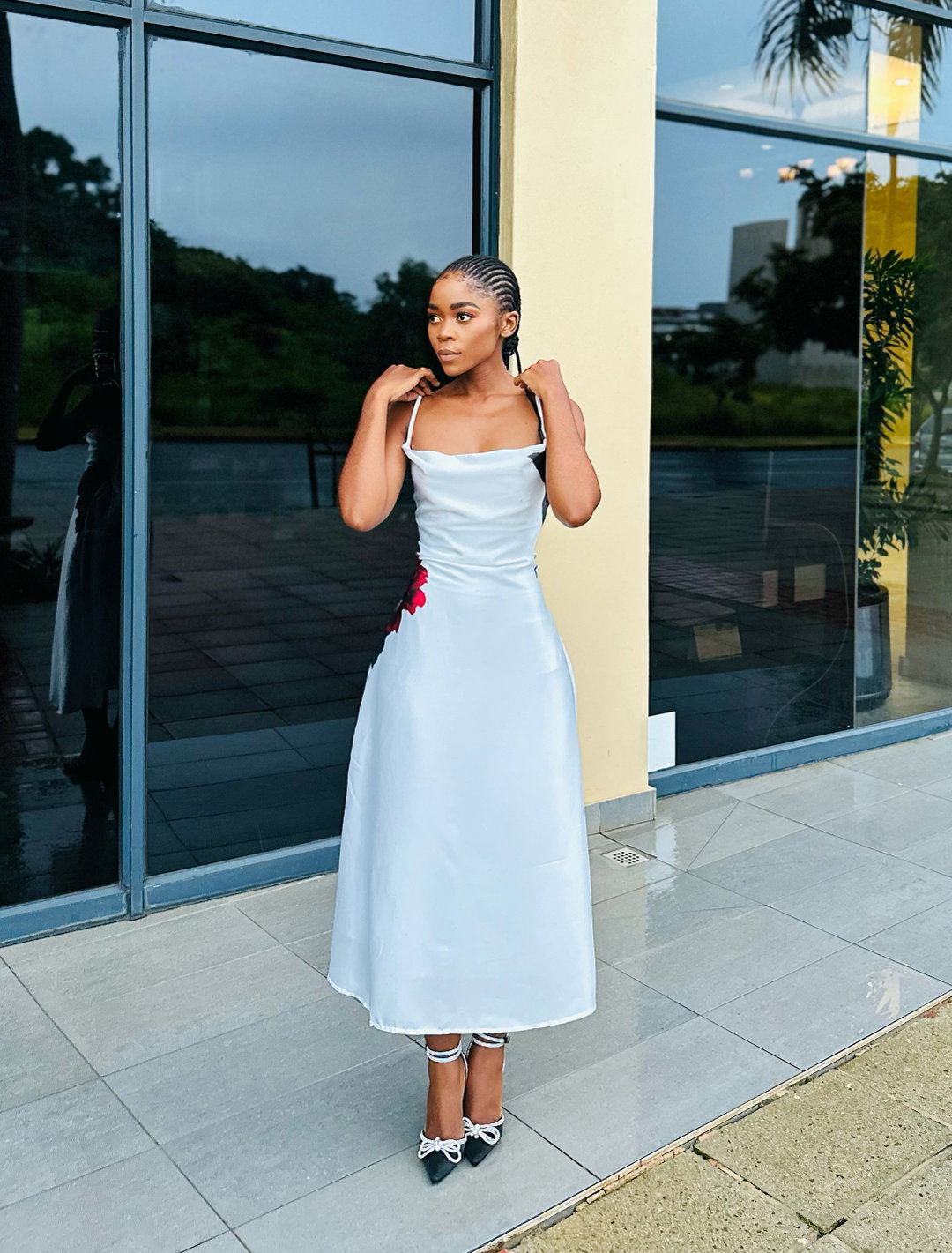 White Silky Satin Dress