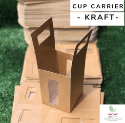 SINGLE TAKEOUT CUP CARRIER - BROWN 