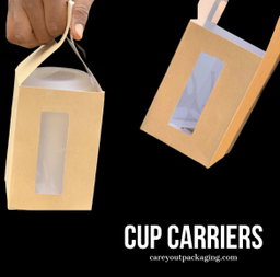 SINGLE TAKEOUT CUP CARRIER - BROWN 