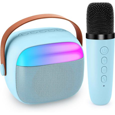 Portable Audio Wireless Bluetooth Karaoke Speaker & Microphone Set - Blue