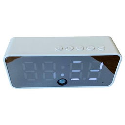 Battery Powered Digital Alarm Clock with Bluetooth Speaker Built In