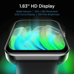 BoAt Wave Flex Connect 1.83" (4.64 cm) Large Display BT Calling Smartwatch - Active Black