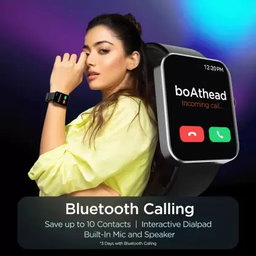 BoAt Wave Flex Connect 1.83" (4.64 cm) Large Display BT Calling Smartwatch - Active Black