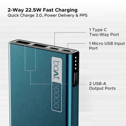 BoAt EnergyShroom PB300 22.5W Powerbank 10000mAh - Carbon Black