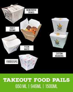 CHINESE TAKEOUT PAILS - PLAIN WHITE  - 946ml (32oz)