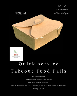 TAKEOUT LUNCH BOXES - ''KRAFT BROWN'' - 40oz | 1183ml