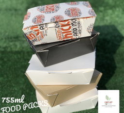 755ml TAKEOUT FOOD PACKS / PLAIN WHITE - CARTON OF 500 PIECES 