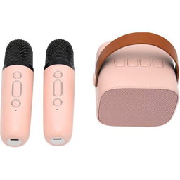 Portable Bluetooth Wireless Karaoke Speakers with 2 Microphones - Pink