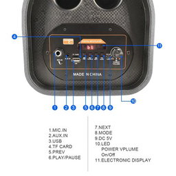 Rechargeable Handbag Wireless Bluetooth LED Karaoke Speaker - Multi-colour