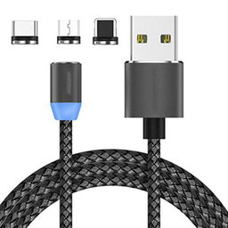 3-in-1 Magnetic USB Cable 3A FAST Charging Charger Phone Data Type-C - 2 pack