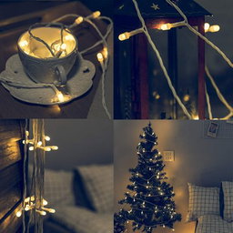 50M LED Christmas Decorative String Lights for Party Garden - Warm White - 2 pack