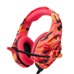 Onikuma K1B Gaming Headphones - Red Camo